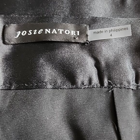 Josie Natori Textured Black Skirt 4 EUC - Picture 4 of 6